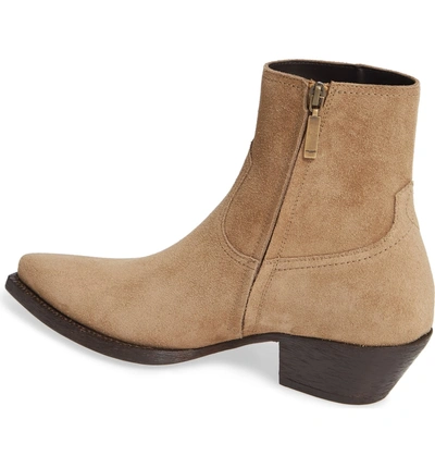 Shop Saint Laurent Lukas 40 Zip Boot In Light Brown