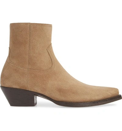 Shop Saint Laurent Lukas 40 Zip Boot In Light Brown