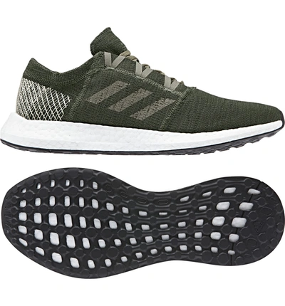 Shop Adidas Originals Pureboost Go Running Shoe In Base Green/ Cargo/ Pink