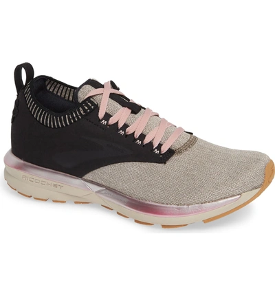 Shop Brooks Ricochet Le Running Shoe In Black/ Tan/ Pink