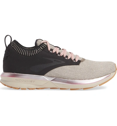 Shop Brooks Ricochet Le Running Shoe In Black/ Tan/ Pink