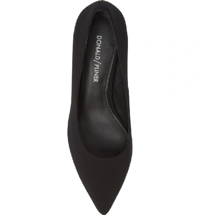 Shop Donald Pliner Bon Kitten Pump In Black Crepe