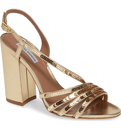 Shop Tabitha Simmons Viola Sequin Embellished Sandal In Gold