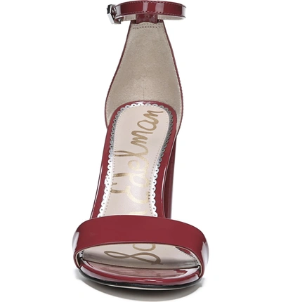 Shop Sam Edelman Yaro Ankle Strap Sandal In Dark Cherry Patent Leather