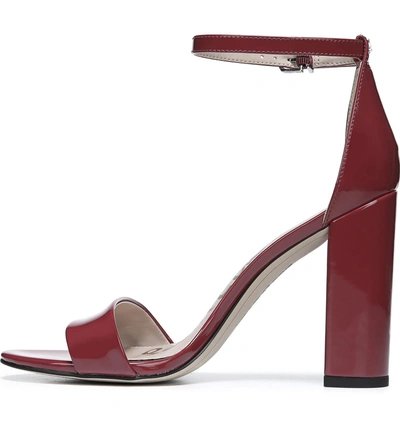 Shop Sam Edelman Yaro Ankle Strap Sandal In Dark Cherry Patent Leather