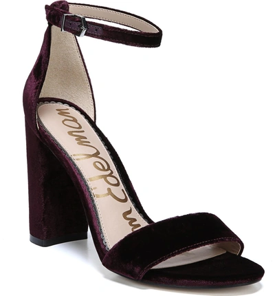 Shop Sam Edelman Yaro Ankle Strap Sandal In Raspberry Wine Velvet