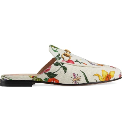 Shop Gucci Princetown Loafer Mule In White Floral