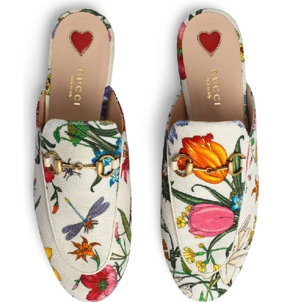 Shop Gucci Princetown Loafer Mule In White Floral