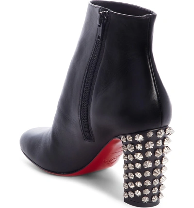 Shop Christian Louboutin Suzi Folk Spiked Bootie In Black/ Silver