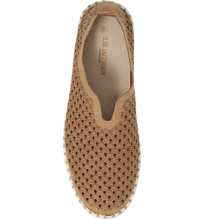 Shop Ilse Jacobsen Tulip 139 Perforated Slip-on Sneaker In Latte Nubuck