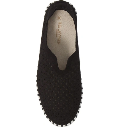 Shop Ilse Jacobsen Tulip 139 Perforated Slip-on Sneaker In Black Nubuck