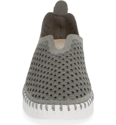 Shop Ilse Jacobsen Tulip 139 Perforated Slip-on Sneaker In Grey Nubuck