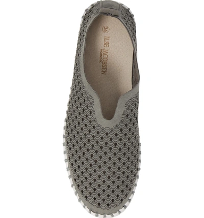 Shop Ilse Jacobsen Tulip 139 Perforated Slip-on Sneaker In Grey Nubuck