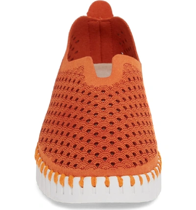 Shop Ilse Jacobsen Tulip 139 Perforated Slip-on Sneaker In Orange Nubuck