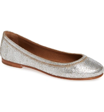 Shop Frye 'carson' Ballet Flat In Silver Leather