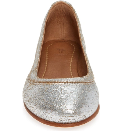 Shop Frye 'carson' Ballet Flat In Silver Leather