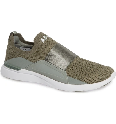 Shop Apl Athletic Propulsion Labs Techloom Bliss Knit Running Shoe In Shadow Green/ Fatigue/ White