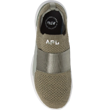 Shop Apl Athletic Propulsion Labs Techloom Bliss Knit Running Shoe In Shadow Green/ Fatigue/ White