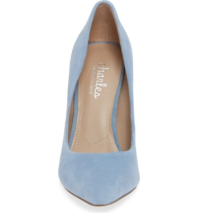 Shop Charles By Charles David Maxx Pointy Toe Pump In Muted Blue Suede