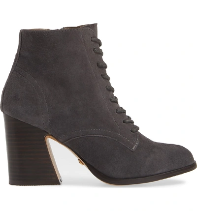 Shop Kensie Smith Lace-up Bootie In Charcoal Suede