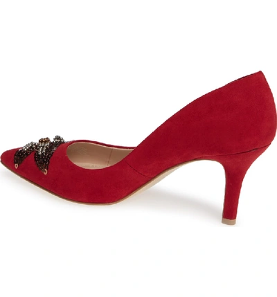 Shop Charles By Charles David Sophie Embellished Pump In Scarlet Suede