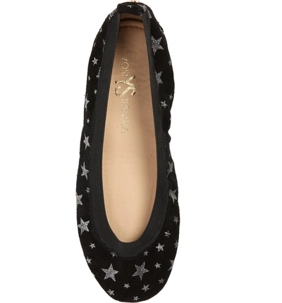 Shop Yosi Samra Samara Foldable Ballet Flat In Black Print Suede