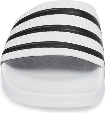 Shop Adidas Originals Adilette Slide Sandal In White / Core Black / White