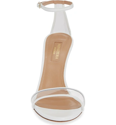 Shop Aquazzura Minimalist Clear Sandal In White