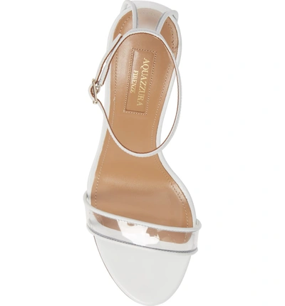 Shop Aquazzura Minimalist Clear Sandal In White