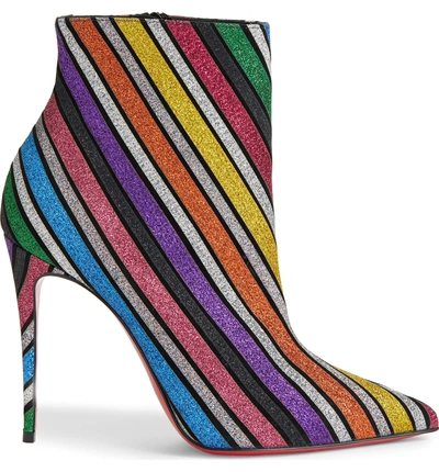 Shop Christian Louboutin So Kate Stripe Bootie In Rainbow Stripe