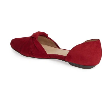 Shop Eileen Fisher D'orsay Flat In Cerise Suede