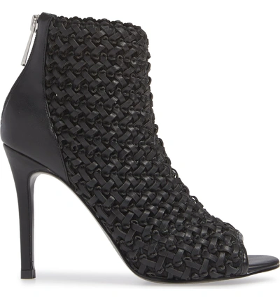 Shop Charles By Charles David Reece Open Toe Bootie In Black Faux Leather