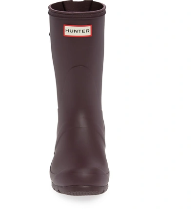 Shop Hunter Original Short Back Adjustable Waterproof Rain Boot In Black Grape