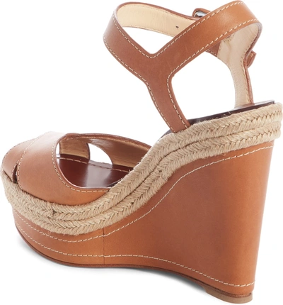 Shop Christian Louboutin Almeria Platform Wedge Sandal In Cuoio Brown