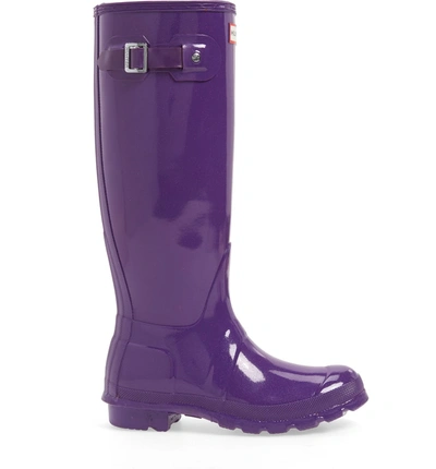 Shop Hunter Original High Gloss Waterproof Boot In Acid Purple