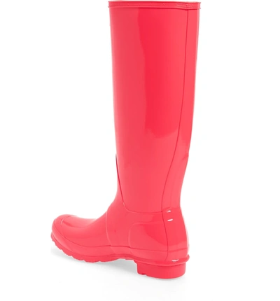 Shop Hunter Original High Gloss Waterproof Boot In Hyper Pink