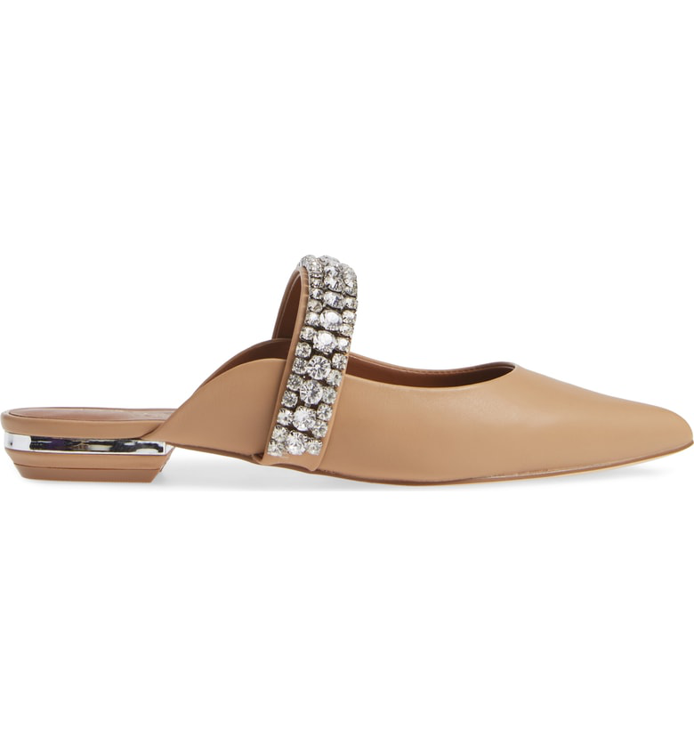 Kurt Geiger Princely Crystal Embellished Mule In Camel Leather | ModeSens