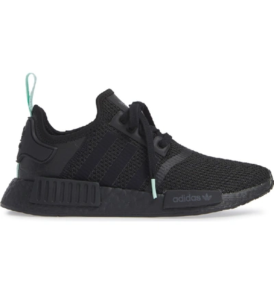 Shop Adidas Originals Nmd R1 Athletic Shoe In Black/ Black/ Clear Mint