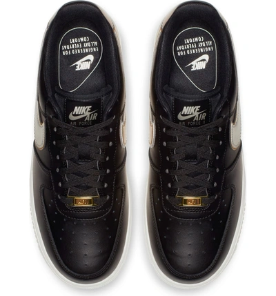 Shop Nike Air Force 1 '07 Metallic Sneaker In Black/ Platinum/ White/ Gold