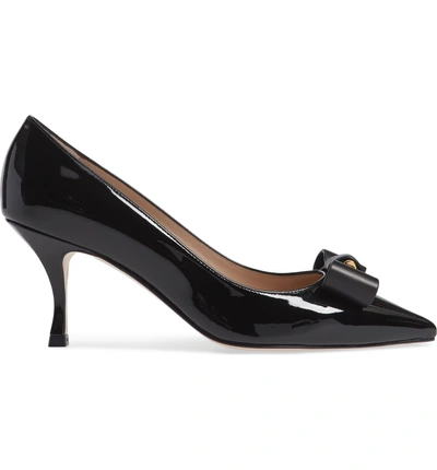 Shop Stuart Weitzman Belle Pointe Bow Pump In Black Cristal