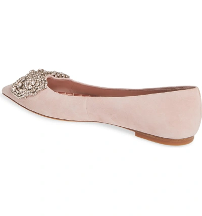 Tory Burch Esme Crystal Bow Flat In Sea Shell Pink | ModeSens