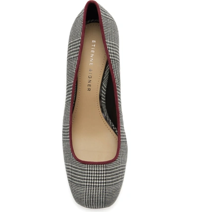 Etienne Aigner Dylan Square Toe Pump In Black White Plaid ModeSens