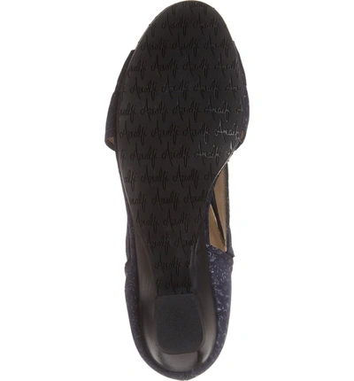 Shop Amalfi By Rangoni Desio Embossed Cross Strap Sandal In Navy Leather