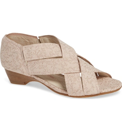 Shop Amalfi By Rangoni Desio Embossed Cross Strap Sandal In Rose Leather