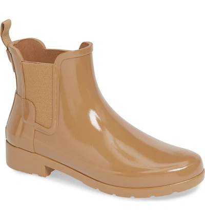 Shop Hunter Original Refined Chelsea Waterproof Rain Boot In Tawny