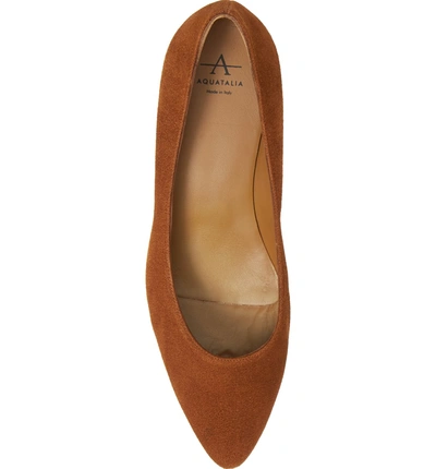 Shop Aquatalia Pasha Pump In Caramel Suede