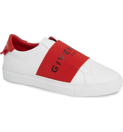 Shop Givenchy Logo Strap Slip-on Sneaker In White/ Red