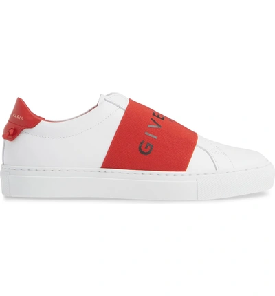 Shop Givenchy Logo Strap Slip-on Sneaker In White/ Red