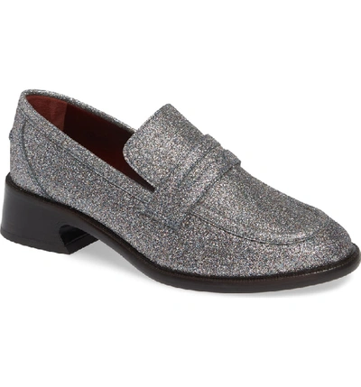 Shop Sies Marjan Eddie Glitter Loafer In Silver