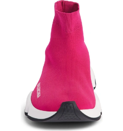 Shop Balenciaga Speed Knit Sneaker In Fuschia Rose